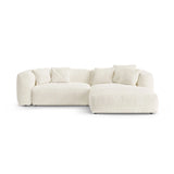 Martina 4-Sitzer Ecksofa mit Schlaffunktion, Rechte Seite, aus Boucle in Elfenbein (Monet Nata), 280x170 cm von Micadoni – Bild 1