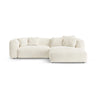 Martina 4-Sitzer Ecksofa mit Schlaffunktion, Rechte Seite, aus Boucle in Elfenbein (Monet Nata), 280x170 cm von Micadoni – Bild 1