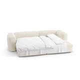 Martina 4-Sitzer Ecksofa mit Schlaffunktion, Rechte Seite, aus Boucle in Elfenbein (Monet Nata), 280x170 cm von Micadoni – Bild 8