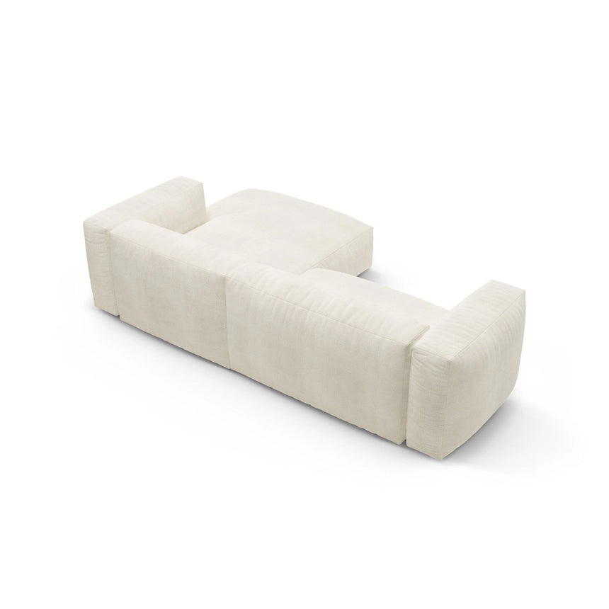 Martina 4-Sitzer Ecksofa mit Schlaffunktion, Rechte Seite, aus Boucle in Elfenbein (Monet Nata), 280x170 cm von Micadoni – Bild 9
