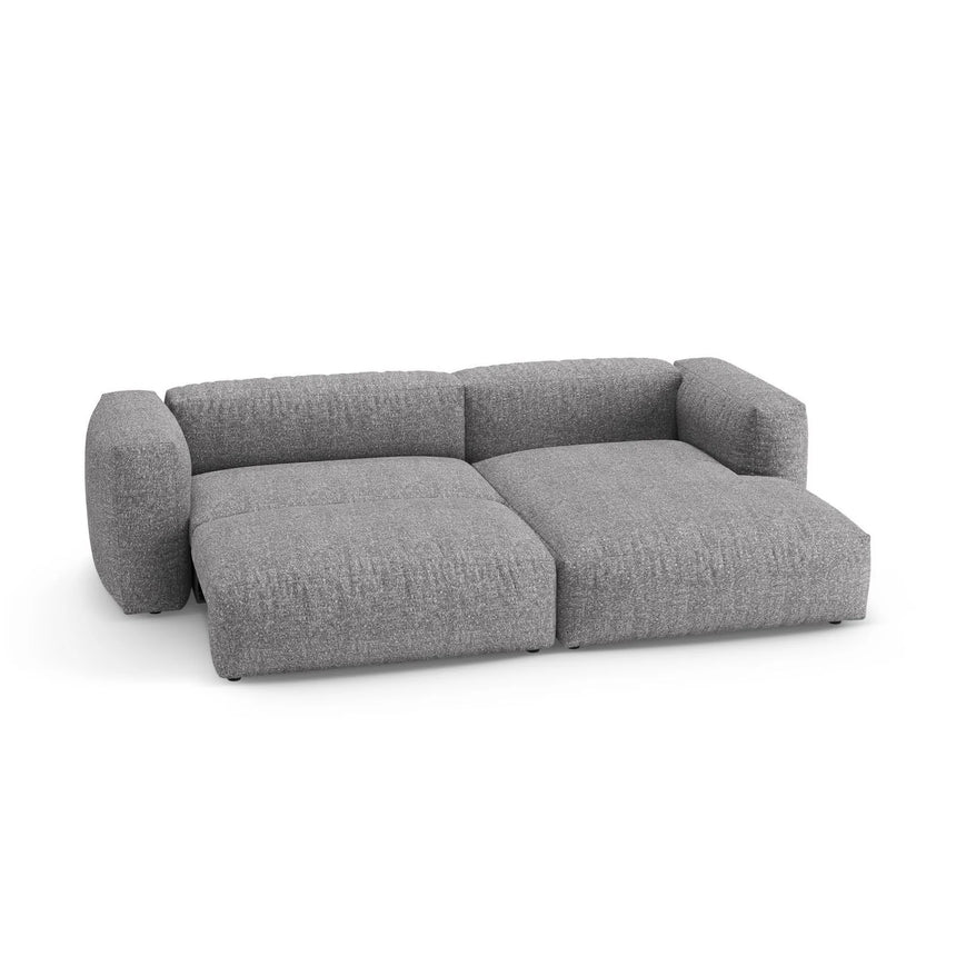 Martina 4-Sitzer Ecksofa mit Schlaffunktion, Rechte Seite, aus Boucle in Graphit (Monet Graphite), 280x170 cm von Micadoni – Bild 7