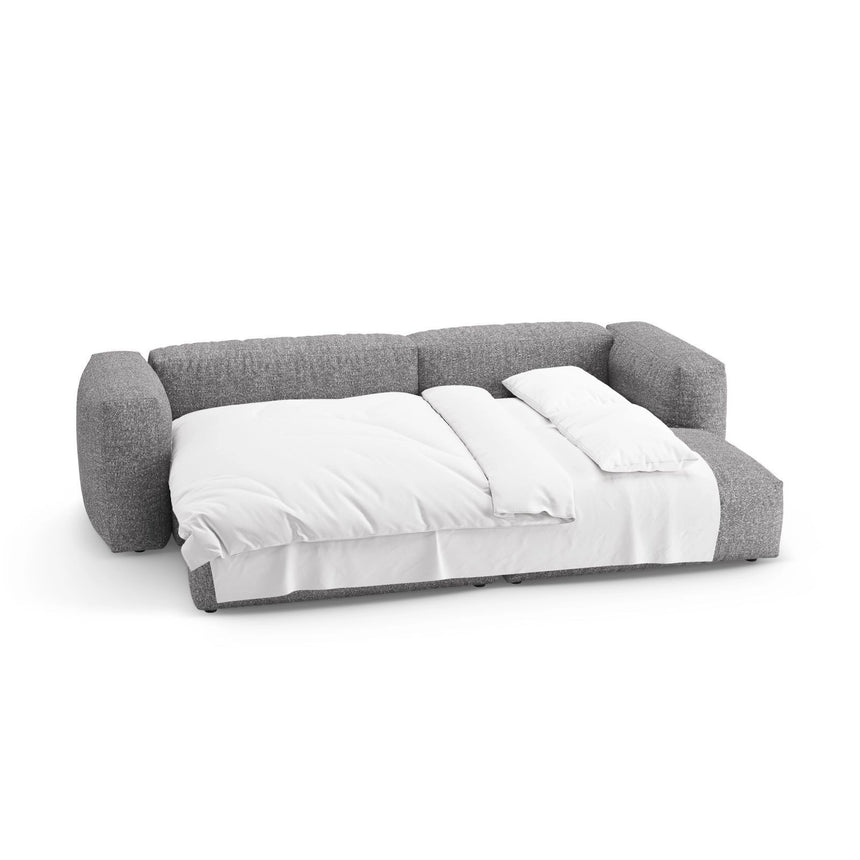 Martina 4-Sitzer Ecksofa mit Schlaffunktion, Rechte Seite, aus Boucle in Graphit (Monet Graphite), 280x170 cm von Micadoni – Bild 8