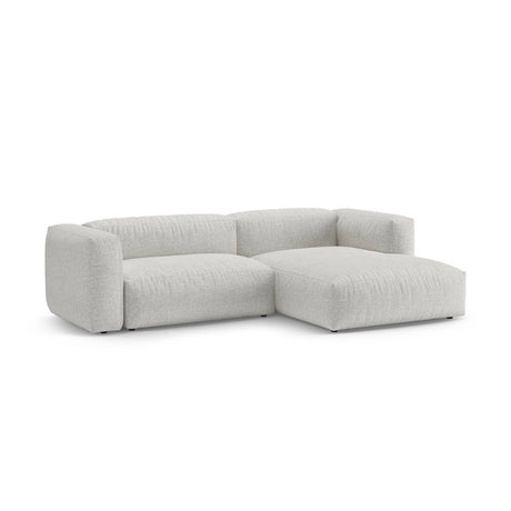 Martina 4-Sitzer Ecksofa mit Schlaffunktion, Rechte Seite, aus Boucle in Grey Beige Melange (Monet Pearl), 280x170 cm von Micadoni – Bild 6
