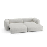 Martina 4-Sitzer Ecksofa mit Schlaffunktion, Rechte Seite, aus Boucle in Grey Beige Melange (Monet Pearl), 280x170 cm von Micadoni – Bild 7