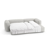 Martina 4-Sitzer Ecksofa mit Schlaffunktion, Rechte Seite, aus Boucle in Grey Beige Melange (Monet Pearl), 280x170 cm von Micadoni – Bild 8