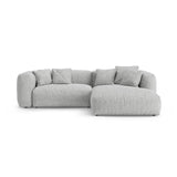 Martina 4-Sitzer Ecksofa mit Schlaffunktion, Rechte Seite, aus Boucle in Silber (Monet Silver), 280x170 cm von Micadoni – Bild 1