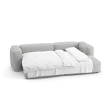 Martina 4-Sitzer Ecksofa mit Schlaffunktion, Rechte Seite, aus Boucle in Silber (Monet Silver), 280x170 cm von Micadoni – Bild 8
