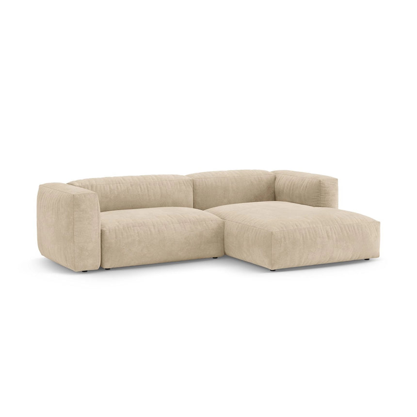 Martina 4-Sitzer Ecksofa mit Schlaffunktion, Rechte Seite, aus Samt, Boucle oder Strukturstoff, 280x170 cm von Micadoni – Bild 6