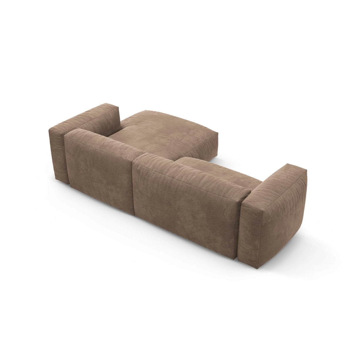 Martina 4-Sitzer Ecksofa mit Schlaffunktion, Rechte Seite, aus Samt in Dunkelbeige (Vogue 3), 280x170 cm von Micadoni – Bild 9