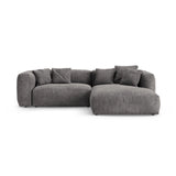 Martina 4-Sitzer Ecksofa mit Schlaffunktion, Rechte Seite, aus Samt in Grau (Vogue 15), 280x170 cm von Micadoni – Bild 1