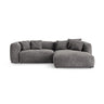 Martina 4-Sitzer Ecksofa mit Schlaffunktion, Rechte Seite, aus Samt in Grau (Vogue 15), 280x170 cm von Micadoni – Bild 1