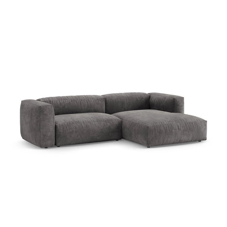 Martina 4-Sitzer Ecksofa mit Schlaffunktion, Rechte Seite, aus Samt in Grau (Vogue 15), 280x170 cm von Micadoni – Bild 6