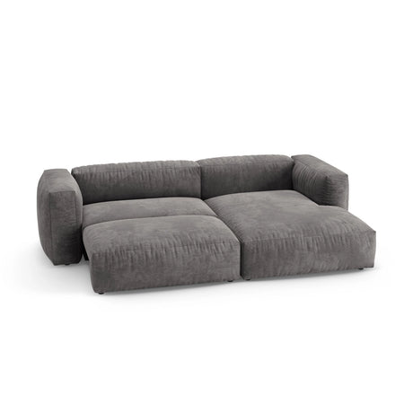 Martina 4-Sitzer Ecksofa mit Schlaffunktion, Rechte Seite, aus Samt in Grau (Vogue 15), 280x170 cm von Micadoni – Bild 7