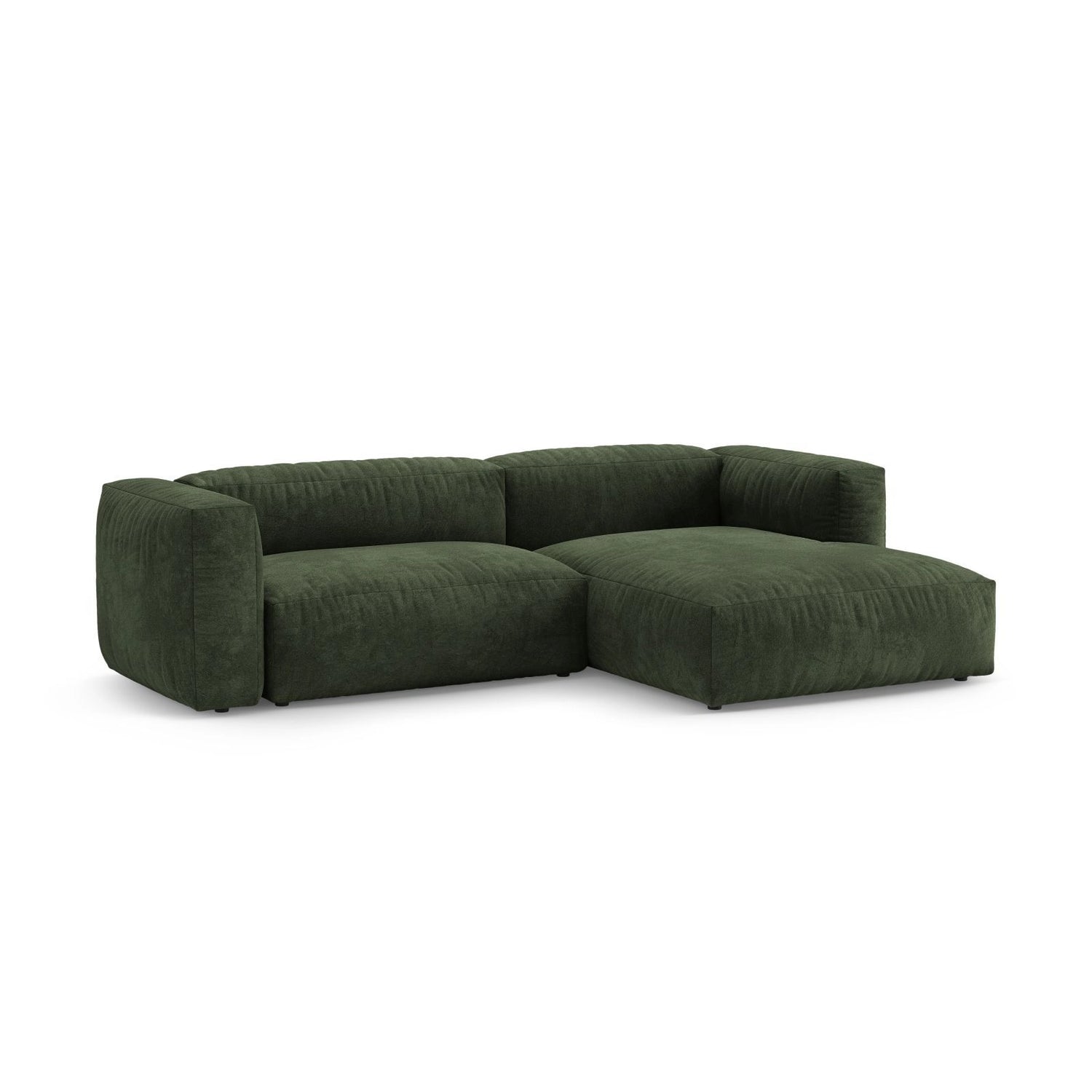 Martina 4-Sitzer Ecksofa mit Schlaffunktion, Rechte Seite, aus Samt in Grün (Vogue 11), 280x170 cm von Micadoni – Bild 6