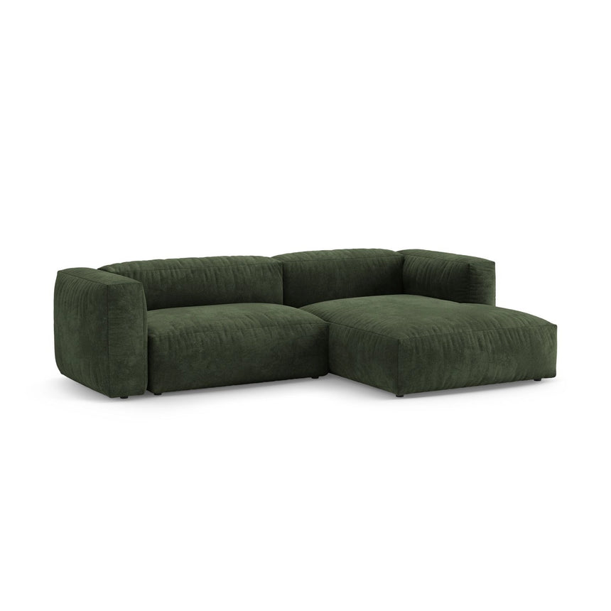 Martina 4-Sitzer Ecksofa mit Schlaffunktion, Rechte Seite, aus Samt in Grün (Vogue 11), 280x170 cm von Micadoni – Bild 6