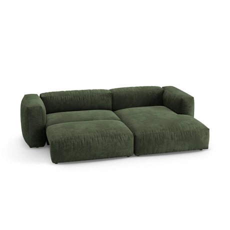 Martina 4-Sitzer Ecksofa mit Schlaffunktion, Rechte Seite, aus Samt in Grün (Vogue 11), 280x170 cm von Micadoni – Bild 7