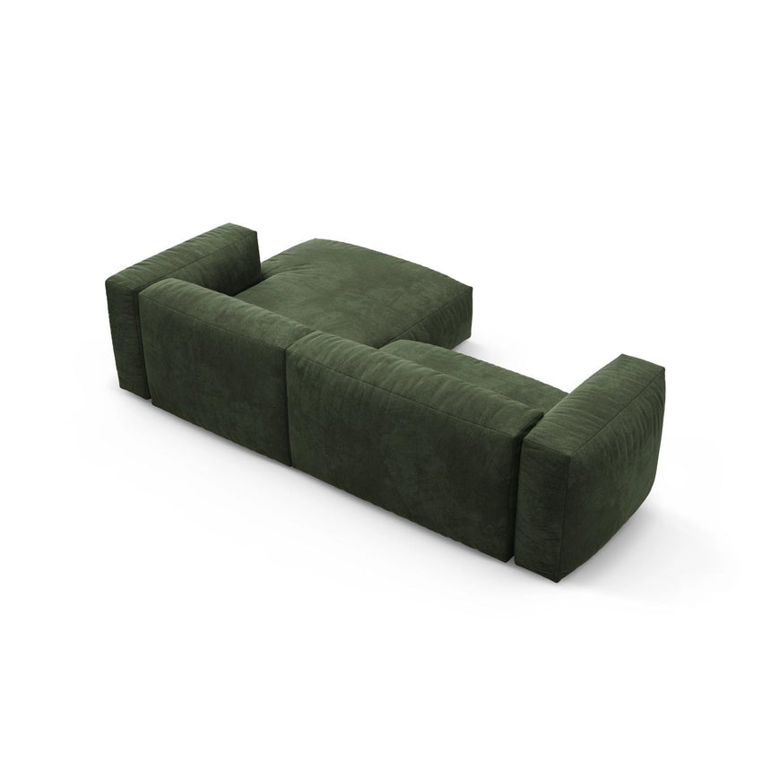Martina 4-Sitzer Ecksofa mit Schlaffunktion, Rechte Seite, aus Samt in Grün (Vogue 11), 280x170 cm von Micadoni – Bild 9