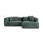Martina 4-Sitzer Ecksofa mit Schlaffunktion, Rechte Seite, aus Samt in Petrol (Vogue 12), 280x170 cm von Micadoni – Bild 1