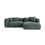 Martina 4-Sitzer Ecksofa mit Schlaffunktion, Rechte Seite, aus Samt in Petrol (Vogue 12), 280x170 cm von Micadoni – Bild 1