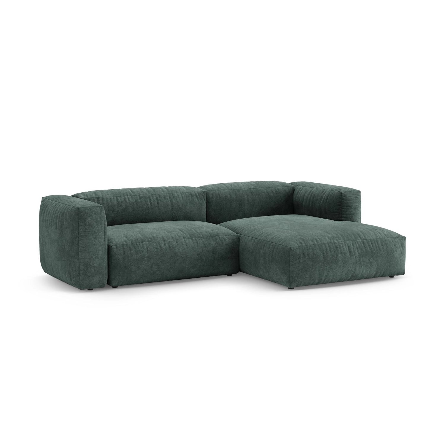 Martina 4-Sitzer Ecksofa mit Schlaffunktion, Rechte Seite, aus Samt in Petrol (Vogue 12), 280x170 cm von Micadoni – Bild 6