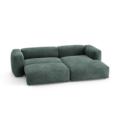 Martina 4-Sitzer Ecksofa mit Schlaffunktion, Rechte Seite, aus Samt in Petrol (Vogue 12), 280x170 cm von Micadoni – Bild 7