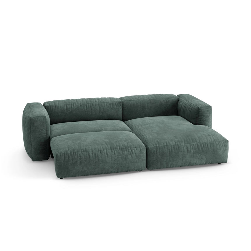 Martina 4-Sitzer Ecksofa mit Schlaffunktion, Rechte Seite, aus Samt in Petrol (Vogue 12), 280x170 cm von Micadoni – Bild 7
