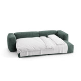 Martina 4-Sitzer Ecksofa mit Schlaffunktion, Rechte Seite, aus Samt in Petrol (Vogue 12), 280x170 cm von Micadoni – Bild 8