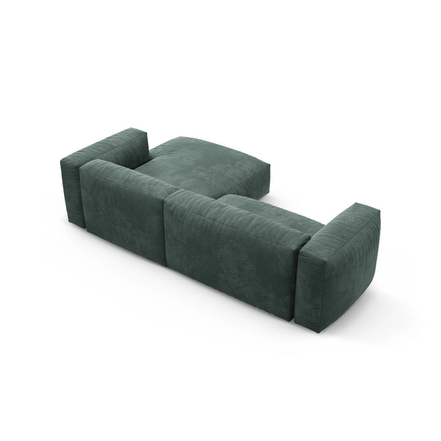 Martina 4-Sitzer Ecksofa mit Schlaffunktion, Rechte Seite, aus Samt in Petrol (Vogue 12), 280x170 cm von Micadoni – Bild 9