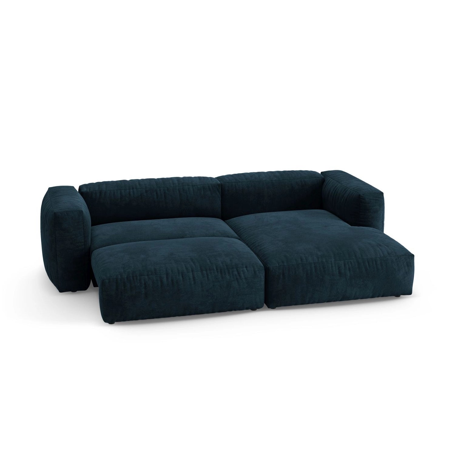 Martina 4-Sitzer Ecksofa mit Schlaffunktion, Rechte Seite, aus Samt in Tiefes Petrol (Vogue 13), 280x170 cm von Micadoni – Bild 7