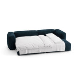 Martina 4-Sitzer Ecksofa mit Schlaffunktion, Rechte Seite, aus Samt in Tiefes Petrol (Vogue 13), 280x170 cm von Micadoni – Bild 8