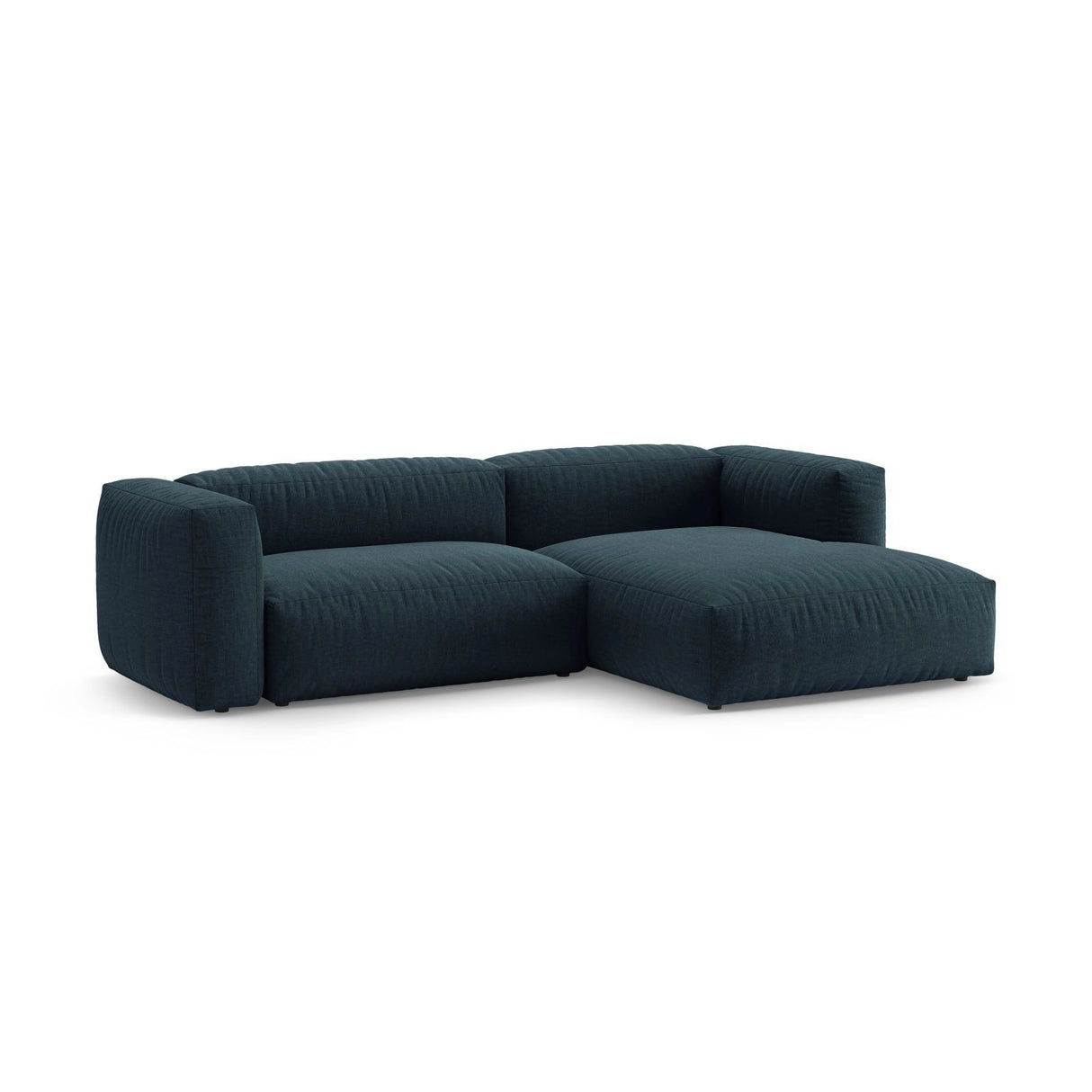 Martina 4-Sitzer Ecksofa mit Schlaffunktion, Rechte Seite, aus Strukturierter Stoff in Blau Jeans (Boston Ocean), 280x170 cm von Micadoni – Bild 5
