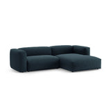 Martina 4-Sitzer Ecksofa mit Schlaffunktion, Rechte Seite, aus Strukturierter Stoff in Blau Jeans (Boston Ocean), 280x170 cm von Micadoni – Bild 5