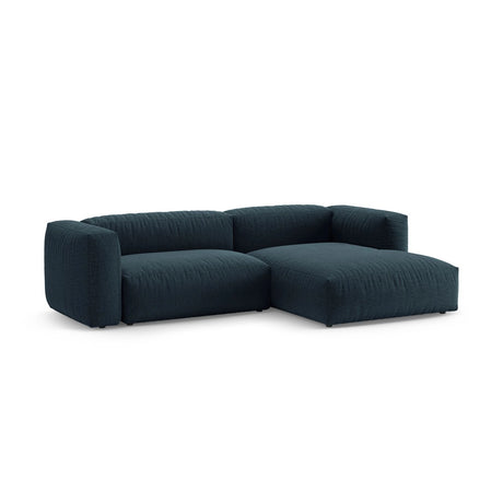 Martina 4-Sitzer Ecksofa mit Schlaffunktion, Rechte Seite, aus Strukturierter Stoff in Blau Jeans (Boston Ocean), 280x170 cm von Micadoni – Bild 5