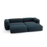 Martina 4-Sitzer Ecksofa mit Schlaffunktion, Rechte Seite, aus Strukturierter Stoff in Blau Jeans (Boston Ocean), 280x170 cm von Micadoni – Bild 6