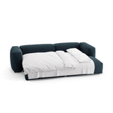 Martina 4-Sitzer Ecksofa mit Schlaffunktion, Rechte Seite, aus Strukturierter Stoff in Blau Jeans (Boston Ocean), 280x170 cm von Micadoni – Bild 7