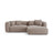 Martina 4-Sitzer Ecksofa mit Schlaffunktion, Rechte Seite, aus Strukturierter Stoff in Dunkelbeige (Boston Trufa), 280x170 cm von Micadoni – Bild 1