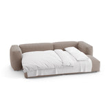 Martina 4-Sitzer Ecksofa mit Schlaffunktion, Rechte Seite, aus Strukturierter Stoff in Dunkelbeige (Boston Trufa), 280x170 cm von Micadoni – Bild 7