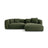 Martina 4-Sitzer Ecksofa mit Schlaffunktion, Rechte Seite, aus Strukturierter Stoff in Grün (Boston Forest), 280x170 cm von Micadoni – Bild 1