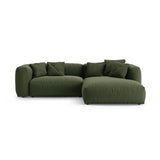 Martina 4-Sitzer Ecksofa mit Schlaffunktion, Rechte Seite, aus Strukturierter Stoff in Grün (Boston Forest), 280x170 cm von Micadoni – Bild 1