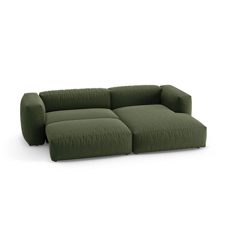 Martina 4-Sitzer Ecksofa mit Schlaffunktion, Rechte Seite, aus Strukturierter Stoff in Grün (Boston Forest), 280x170 cm von Micadoni – Bild 6
