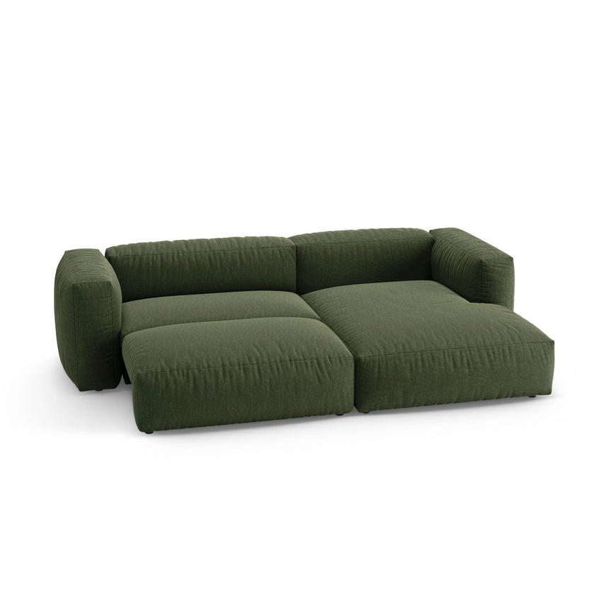Martina 4-Sitzer Ecksofa mit Schlaffunktion, Rechte Seite, aus Strukturierter Stoff in Grün (Boston Forest), 280x170 cm von Micadoni – Bild 6
