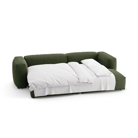 Martina 4-Sitzer Ecksofa mit Schlaffunktion, Rechte Seite, aus Strukturierter Stoff in Grün (Boston Forest), 280x170 cm von Micadoni – Bild 7