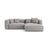 Martina 4-Sitzer Ecksofa mit Schlaffunktion, Rechte Seite, aus Strukturierter Stoff in Hellgrau (Boston Light Grey), 280x170 cm von Micadoni – Bild 1
