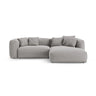 Martina 4-Sitzer Ecksofa mit Schlaffunktion, Rechte Seite, aus Strukturierter Stoff in Hellgrau (Boston Light Grey), 280x170 cm von Micadoni – Bild 1