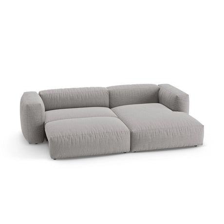 Martina 4-Sitzer Ecksofa mit Schlaffunktion, Rechte Seite, aus Strukturierter Stoff in Hellgrau (Boston Light Grey), 280x170 cm von Micadoni – Bild 6