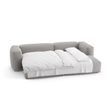 Martina 4-Sitzer Ecksofa mit Schlaffunktion, Rechte Seite, aus Strukturierter Stoff in Hellgrau (Boston Light Grey), 280x170 cm von Micadoni – Bild 7