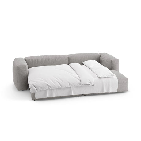 Martina 4-Sitzer Ecksofa mit Schlaffunktion, Rechte Seite, aus Strukturierter Stoff in Hellgrau (Boston Light Grey), 280x170 cm von Micadoni – Bild 7