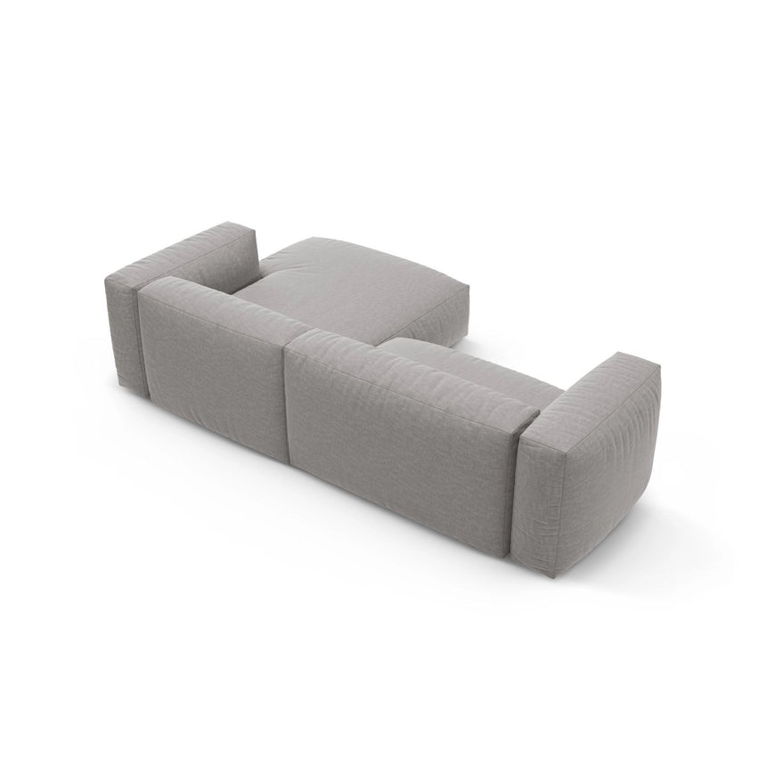 Martina 4-Sitzer Ecksofa mit Schlaffunktion, Rechte Seite, aus Strukturierter Stoff in Hellgrau (Boston Light Grey), 280x170 cm von Micadoni – Bild 8