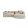 Martina 4-Sitzer Ecksofa mit Schlaffunktion, Rechte Seite, aus Strukturierter Stoff in Leichtes Beige (Boston Toffee), 280x170 cm von Micadoni – Bild 1