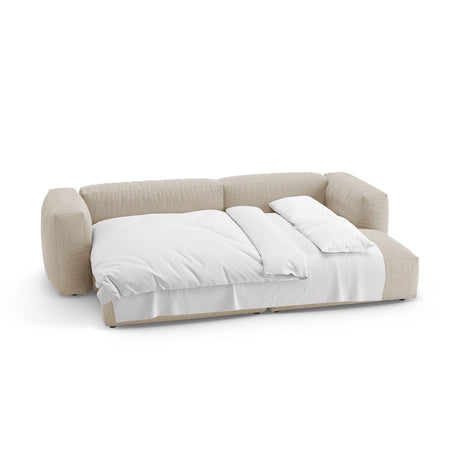 Martina 4-Sitzer Ecksofa mit Schlaffunktion, Rechte Seite, aus Strukturierter Stoff in Leichtes Beige (Boston Toffee), 280x170 cm von Micadoni – Bild 7